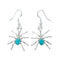 Sterling Silver Spider Turquoise Native American Hook Earrings X10828